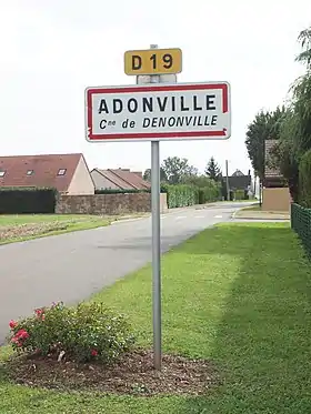 Entrée d'Adonville.
