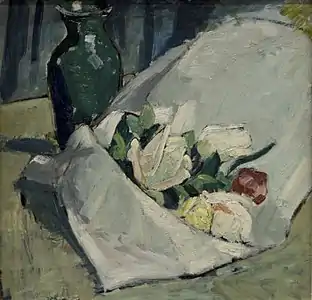 Bouquet (vers 1920-1925), huile sur contreplaqué.