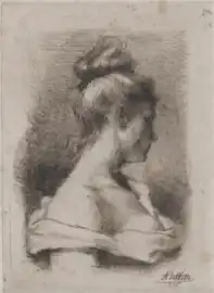 Buste de femme de profil, 1876 (Eau-forte ; Inv. Delchevalerie no 29 ; 12,3 × 8,9 cm), Minneapolis, Minneapolis Institute of Art