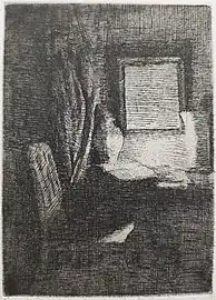 Effet de lumière, 1876 (Eau-forte ; Inv. Delchevalerie no 18 ; 18 × 13,5 cm), Collection privée