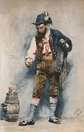 Le joueur de morra, 1881 (Aquarelle ; 50 x 32 cm), Liège, La Boverie