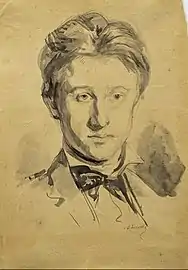 Portrait de jeune homme, avant 1920 (Lavis sur papier ; 29 × 21 cm), Liège, Collection Artistique de la Province de Liège
