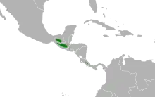 Carte de l'Amérique centrale avec certaines zones coloriées en vert