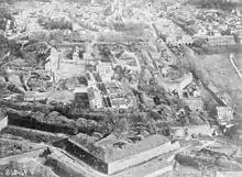 Photographie aérienne de Verdun, prise pendant la Première Guerre mondiale.