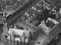 Photographie aérienne de Westerkerk et de la maison d'Anne Frank