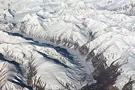 Photo aérienne de l'Himalaya au Ladakh.