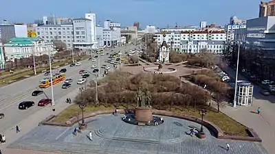Monument des fondateurs de la ville d'Ekaterinbourg.