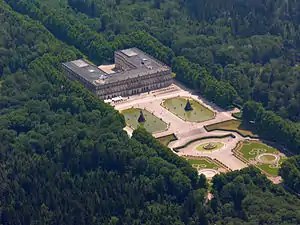 Vue aérienne du château de Herrenchiemsee