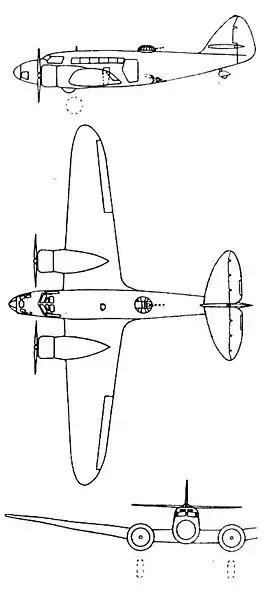 vue en plan de l’avion