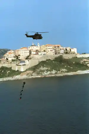 Aérocordage en Puma au-dessus de Calvi.