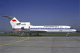 Un Yakovlev Yak-42 d'Aeroflot similaire à celui impliqué dans l'accident, ici en 1981
