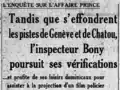 Le 16 avril : « tandis que s'effondrent les pistes de Genève et de Chatou, l'inspecteur Bony (sic) poursuit ses vérifications… et profite de ses loisirs dominicaux pour assister à la projection d'un film policier. »