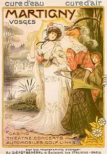 Affiche publicitaire pour Martigny-les-Bains (1907).