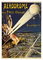 Affiche pour l'aérodrome de la porte Maillot vers 1890