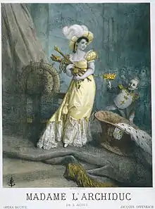 Description de l'image Affiche de Madame l'Archiduc opéra-bouffe de Jacques Offenbach et Alfred Millaud.jpg.