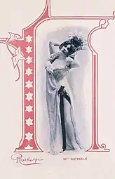Amélie Diéterle, détail de l'affiche de la revue théâtrale, Paris qui marche.