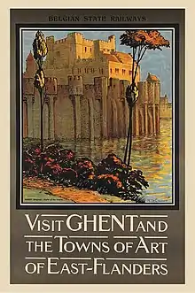 Affiche touristique pour la ville de Gand