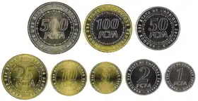 Les nouvelles pièces en francs CFA-CEMAC (avers).