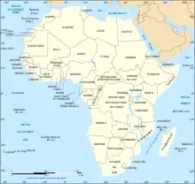 Carte des États d'Afrique, après la Colonisation.