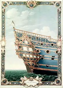Poupe du vaisseau Soleil Royal, 1670.