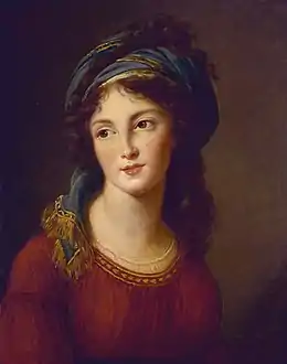 Toile d’Élisabeth Vigée-Lebrun représentant Aglaé de Polignac, fille de Gabrielle de Polignac (1794).