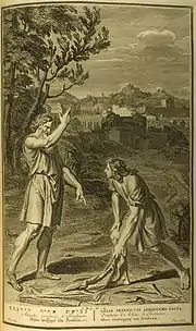 La prophétie d'Achija de Silo à Jéroboam, illustrée par Gerard Hoet (1728)