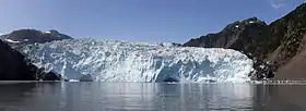 Vue panoramique du glacier Aialik depuis la baie du même nom.