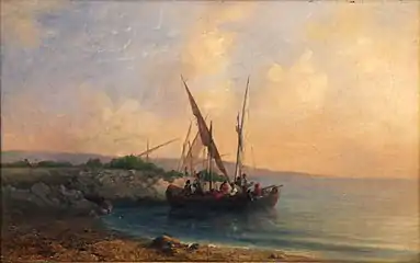 bateau de pêche sur le littoral toulonnaisMusée de la Castre, Cannes.