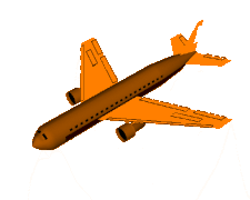 Animation du lacet d'un avion de ligne