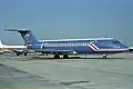 Un BAC 1-11 d'Air Uk entièrement bleu en 1981.