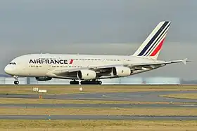 L'Airbus A380 F-HPJE impliqué dans l'incident, en décembre 2011