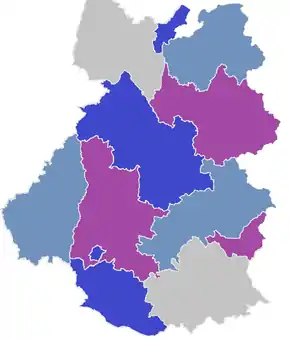 Carte représentant l'aire de diffusion du Dauphiné libéré.