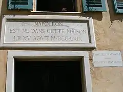 Maison de naissance de Napoléon Bonaparte.