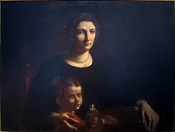 Portrait de femme avec une petite fille  Musée Fesch d'Ajaccio