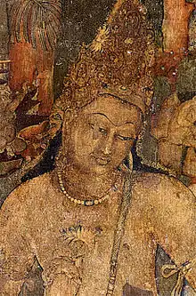 Peinture du bodhisattva Padmapāni/Avalokiteśvara, grotte 1.