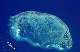 L'atoll Alacran vue de l'ISS