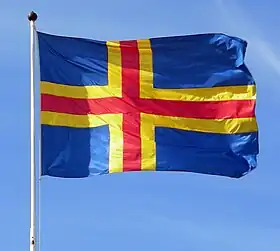 Le drapeau d'Åland.
