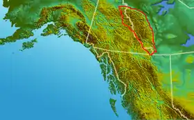 Carte de localisation des monts Mackenzie.