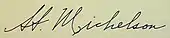 Signature de Albert A. Michelson