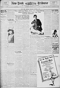 Albert Gleizes et sa femme Juliette Roche, New York Tribune,9 octobre 1915.