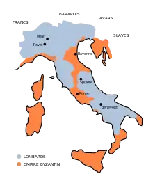 Une carte de l'Italie