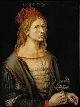 Albrecht Dürer, Autoportrait au chardon (1493).