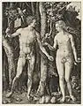 Albrecht Dürer, Adam et Eve, 1504 gravure (burin) sur papier, 4.8 x 19.2 cm