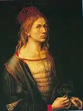 Portrait de l'artiste tenant un chardon, 1493, musée du Louvre, Paris.