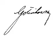 signature d'Agenor Romuald Gołuchowski