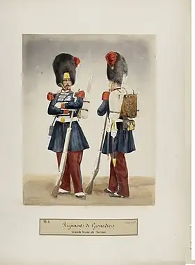 Grenadiers de la Garde impériale en grande tenue de service