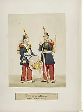 Voltigeur et tambour de la Garde impériale en grande tenue