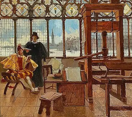 Jean Grolier chez l'imprimeur Aldus Manutius (1894), New York, Grolier Club (en).