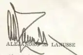 signature d'Alejandro Agustín Lanusse