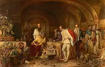 Ivan le Terrible montre ses trésors à l'ambassadeur de la reine Élisabeth d'Angleterre (1875), musée Russe de Saint-Pétersbourg